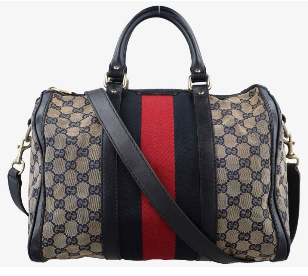 Gucci Vintage Web Boston Bag