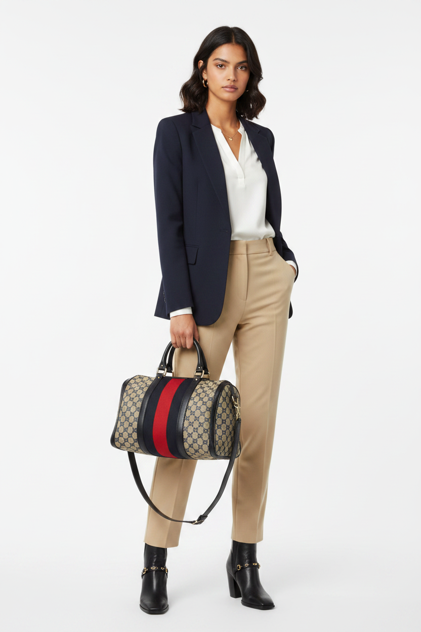 Gucci Vintage Web Boston Bag